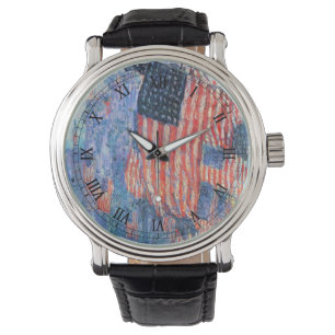 Laan in de regen van Frederick Childe Hassam Horloge