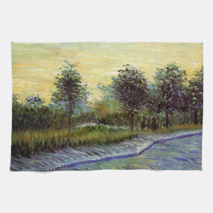 Laan in Voyer d'Argenson Park door Vincent van Gog Theedoek