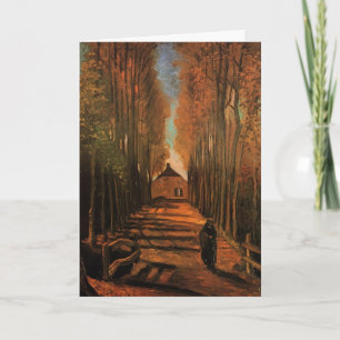 Laan met populieren in herfst door Vincent van Gog Kaart