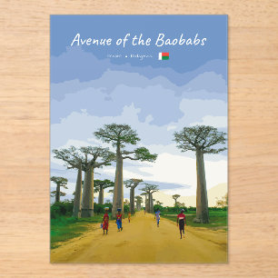 Laan van de Baobabs, Madagaskar - Landschap Acryl Uitnodigingen