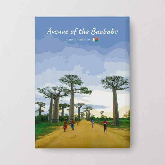 Laan van de Baobabs, Madagaskar - Landschap Button (Voorkant)