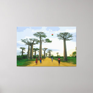 Laan van de Baobabs, Madagaskar - Landschap Canvas Afdruk