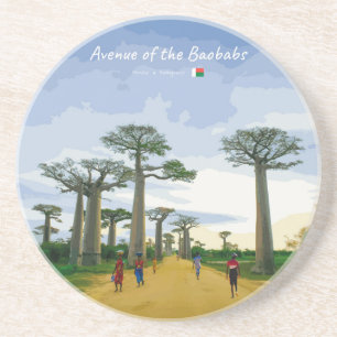 Laan van de Baobabs, Madagaskar - Landschap Zandsteen Onderzetter