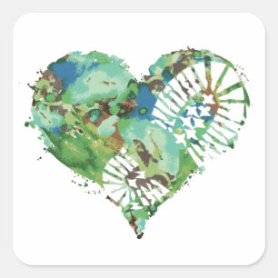 laarsstomp hart vierkante sticker