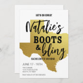 Laarzen & Bling Texas Bachelorette Uitnodiging (Voorkant / Achterkant)