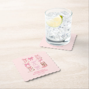 Laarzen & Bogen Roze Girly Bachelorette Party Kartonnen Onderzetters