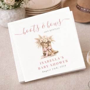 Laarzen, boogjes en flessen Bloemige western baby  Servet