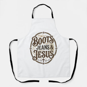 Laarzen Broeken & Jezus Vintage Western Geloof Schort