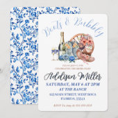 Laarzen & Bruisend Elegante Rustieke Bruilofts Bru Kaart (Voorkant / Achterkant)