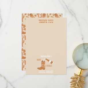 Laarzen Bruisende Rustieke Westerse Bruiloft Count Bedankkaart