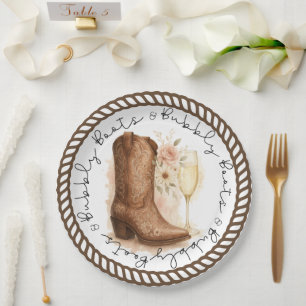 Laarzen & Bubbelig Country Western Boot Bruidsdouc Papieren Bordje