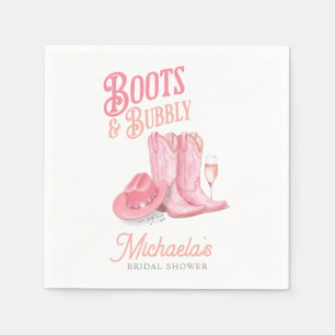 Laarzen & Bubbels Westerse Cowgirl Roze Bruidsdouc Servet