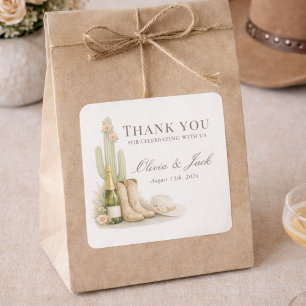 Laarzen & Bubbles Western Geslachtsonafhankelijke  Vierkante Sticker