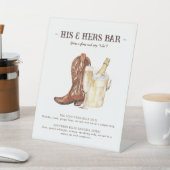 Laarzen & Bubbly Rustiek Western Bar Teken Reclamebord Met Voetstuk (Insitu)