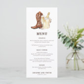 Laarzen & Bubbly Rustiek Western Menu (Staand voorkant)