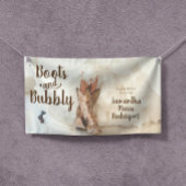 Laarzen & Bubbly Texas Bruid in Laarzen Bruiloft Spandoek