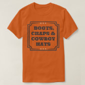 Laarzen Chaps en Cowboy Petten Land Western T-shirt (Design voorkant)