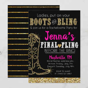 Laarzen en Bling Country Western Nashville Feestje Kaart