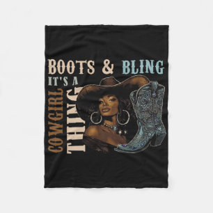 Laarzen en Bling Het is een Cowgirl Dingk Western Fleece Deken
