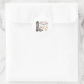 Laarzen en Bling Ronde Sticker (Tas)