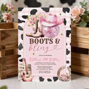 Laarzen en Bling Skin Cowgirl Westerne verjaardag Kaart