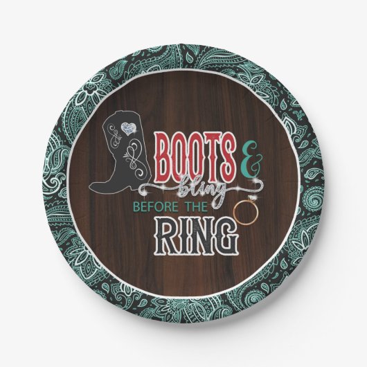 Laarzen en Bling voor de Ring Bord - Turq (Voorkant)