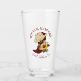 laarzen en bloemen - schoonheid glas