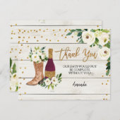 Laarzen en Bubbelige Rustieke Dankkaart Bedankkaart (Voorkant / Achterkant)