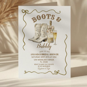 Laarzen en bubbels bruidsuitnodiging, kaart
