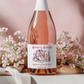 Laarzen en bubbels Bruiloftsfeestelijke kustcowgir Sparkling Wijnetiket