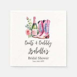 Laarzen en bubbels Roze Bruidsdouche Servet