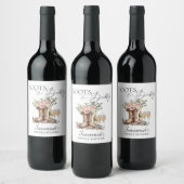 Laarzen en bubbels rustieke westerse bruidsdouche wijn etiket (Flessen)