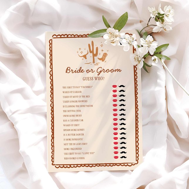 Laarzen en Bubbly bruid of bruidegom douchegame (Western Country theme Bride or Groom Bridal Shower Game)