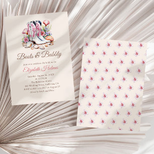 Laarzen en Bubbly Costal Cowgirl Vrijgezellenfeest Kaart