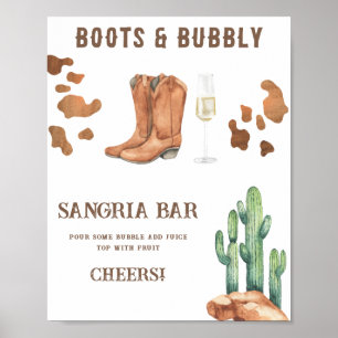 Laarzen en Bubbly Vrijgezellenfeest sangria bar Poster