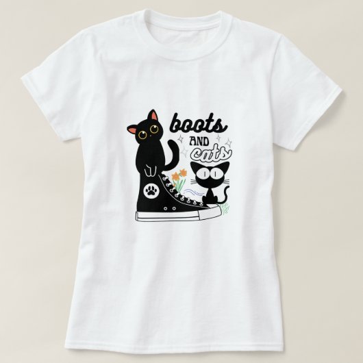 laarzen en katten T-Shirt (Design voorkant)