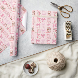 Laarzen en strikken Roze Girly Coquette Esthetisch Cadeaupapier