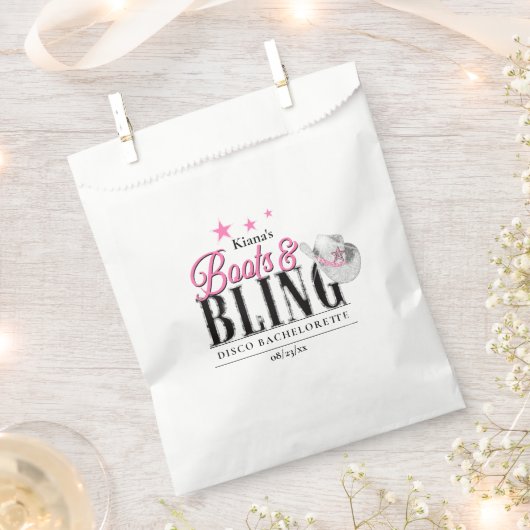Laarzen 'n Bling Disco Bachelorette ID925 Bedankzakje (Geknipt)