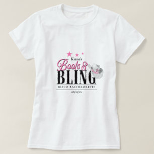 Laarzen 'n Bling Disco Bachelorette Wht ID925 T-shirt