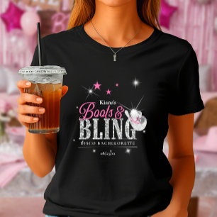 Laarzen 'n Bling Disco Bachelorette Zwart ID925 T-shirt