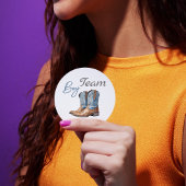 Laarzen of Bogen Blauw Roze Geslacht Onthullen Tea Ronde Sticker