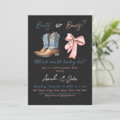 Laarzen of Bogen Blauw Roze Jongen Meisje Geslacht Kaart (Staand voorkant)