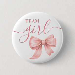 Laarzen of Bogen Geslacht Onthulling Roze Team Mei Ronde Button 5,7 Cm