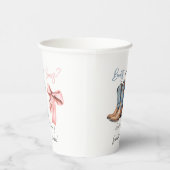 Laarzen of Bows Blauw Roze Geslacht Onthulling Par Papieren Bekers (Rechts)