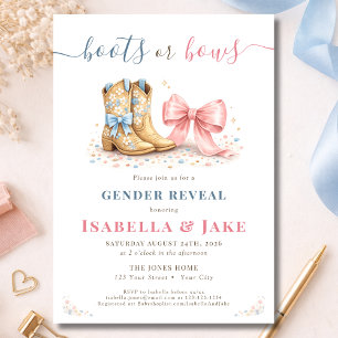 Laarzen of Strik Gender Reveal Kaart