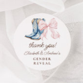 Laarzen of strikken Geslacht onthullen Dank u Stic Ronde Sticker