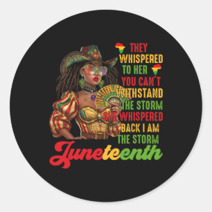 Laarzen op de grond Black Power Cowgirl Juneteenth Ronde Sticker