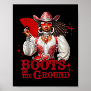 Laarzen op de grond Boot Cowboy Western Cowgirl Li Poster