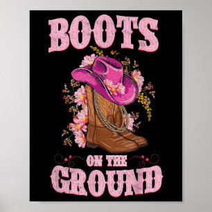 Laarzen op de grond Boot Cowboy Western Cowgirl Li Poster