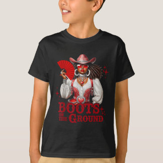 Laarzen op de grond Boot Cowboy Western Cowgirl Li T-shirt